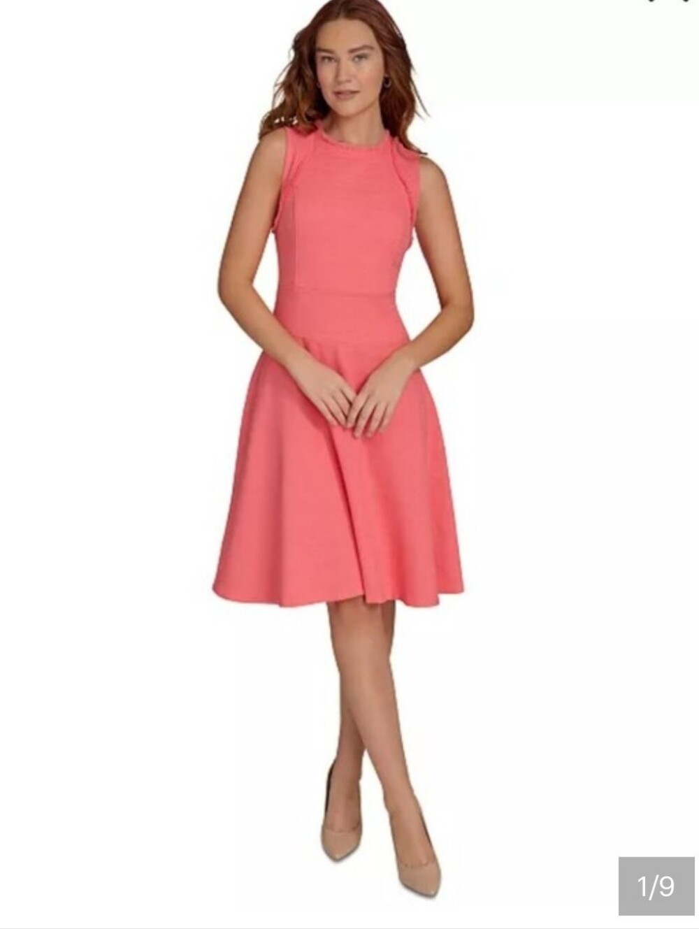 NWT Tommy Hilfiger Coral Fit & Flare Dress Size 6 MSRP $119 Sleeveless Party